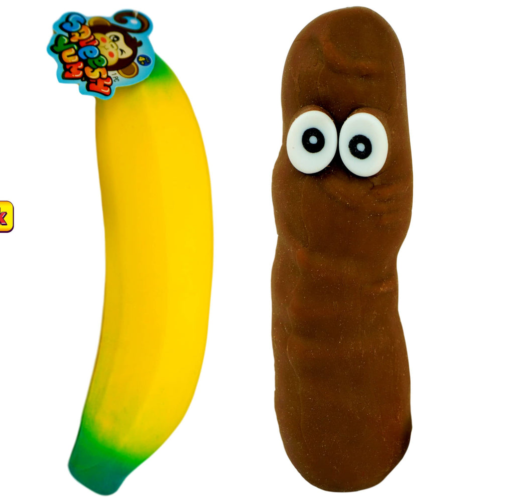 JA-RU Stretchy Banana & Squishy Carrot (2 Pack) Super Squishy Slow Rising Sensory Fidget Fruit Toys for Kids. Stress Relief Therapy Autism Toy. Bulk Party Favor Classroom Prizes. 3340-3342p