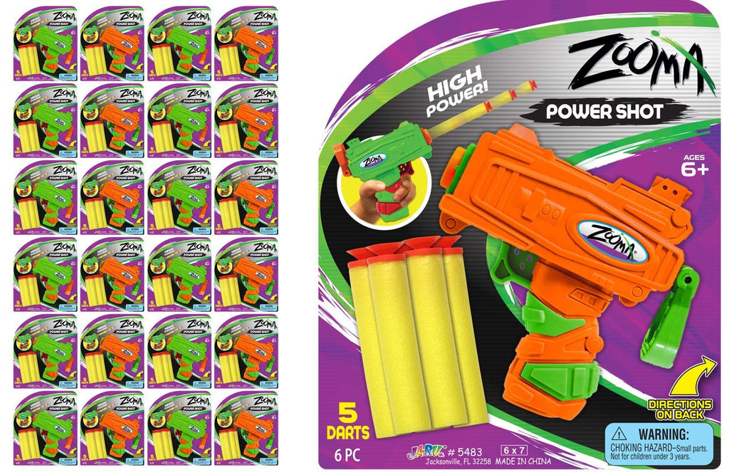 Fun-A-Ton Zooma Mini Pistol Dart Gun (1 Toy Gun Assorted) Plus 5 Small Soft Foam Darts Bullets for Kids & Adult, Boys Toys. Blaster Games. Party Favors Birthday Supplies Pinata Filler. 5483-1