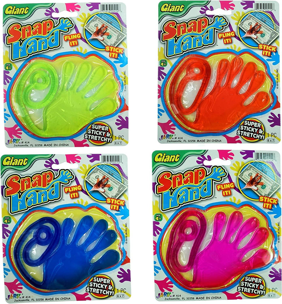 Snap Hand-Jumbo Sticky Hands Toy (12 Packs Assorted) by JARU. Large St –  Fun a Ton