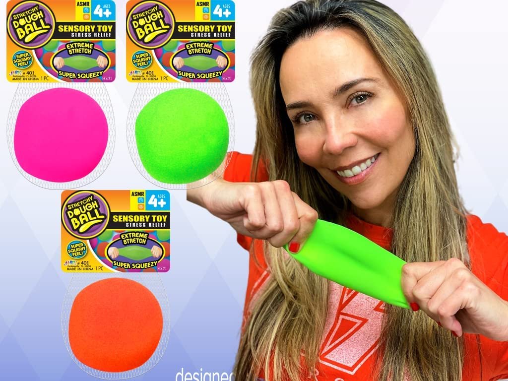 Stretchy Balls Stress Relief (24 Pack) by Fun a Ton | Soft Dough Stres